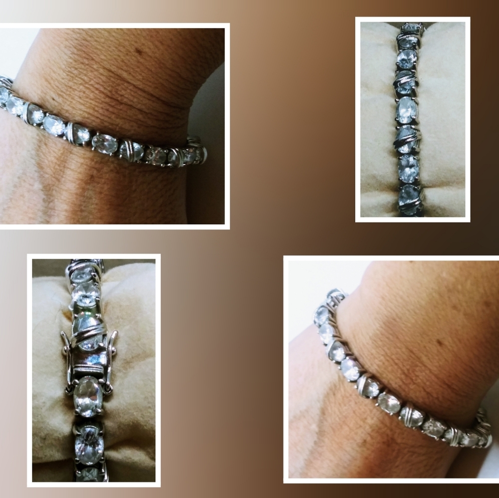 Vintage cz and sterling bracelet
